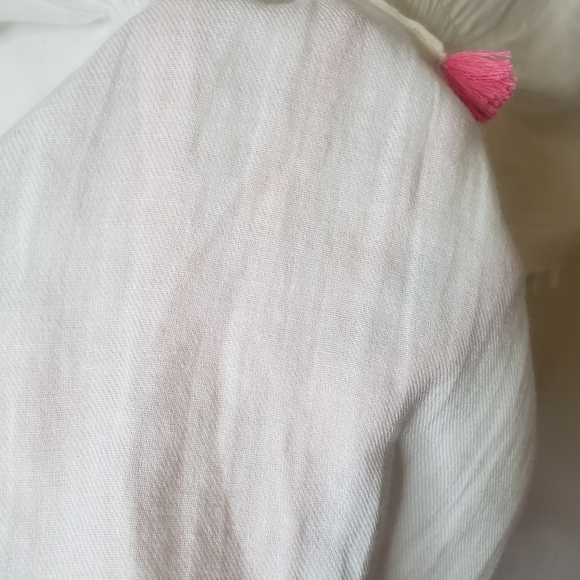 *SOLD* Zara Girls Med. 8-10 Cotton Tassel Kaftan Beach Swim Coverup - Picture 4 of 4